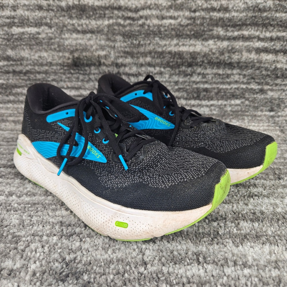 Brooks Ghost Max Running Shoes Black Blue Wide 2E Mens Size 10.5